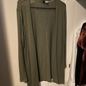 H&M Olive Green Open-Front Women's Cardigan